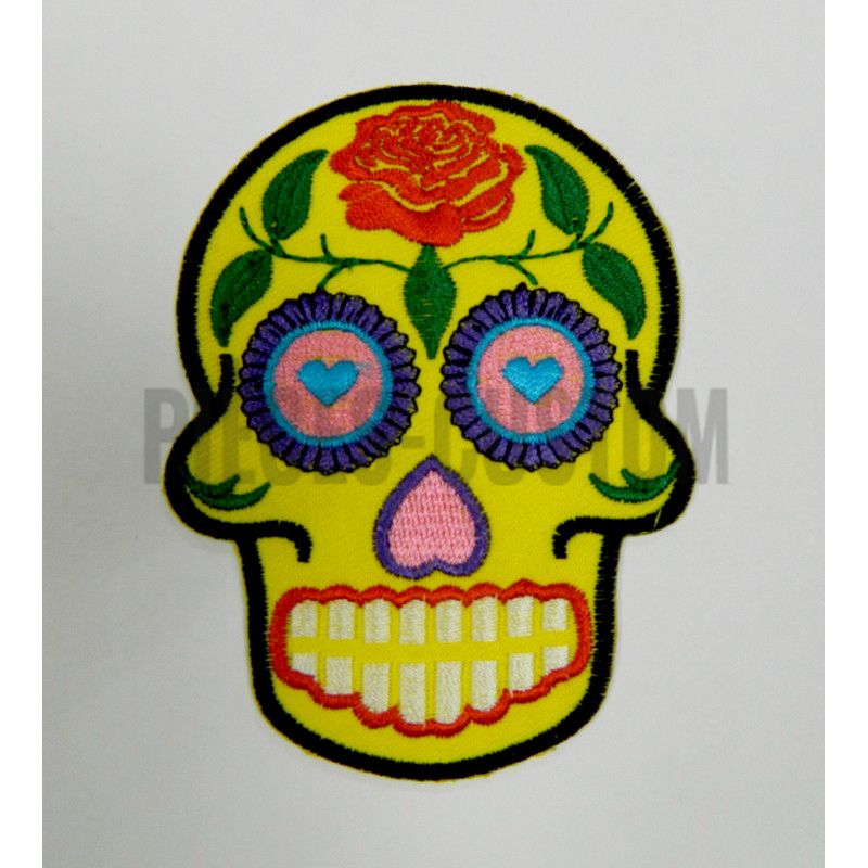 Patch Tête de mort mexicaine Jaune