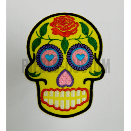 Patch Tête de mort mexicaine Jaune