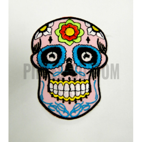 Patch Tête de mort mexicaine Rose