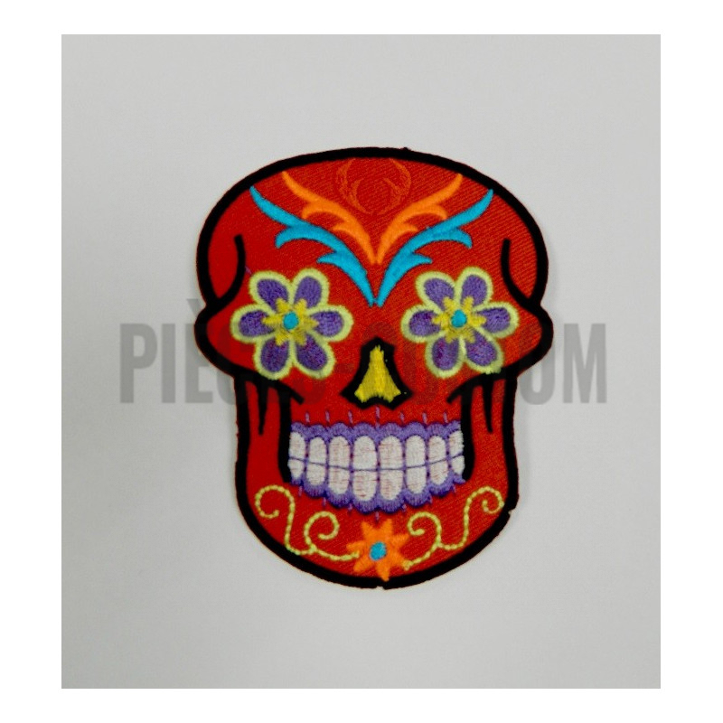 Patch Tête de mort mexicaine Rouge