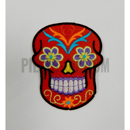 Patch Tête de mort mexicaine Rouge