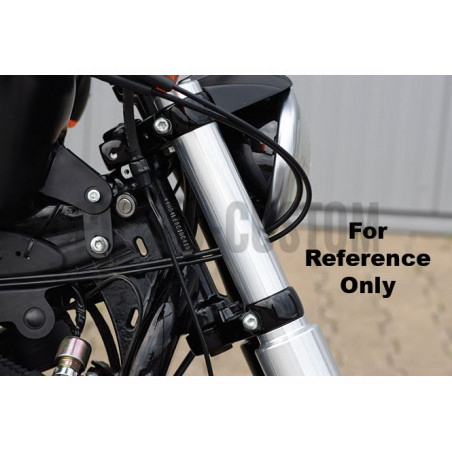 Caches tubes supérieurs droits Noir brilant pour Softail fourche 49mm