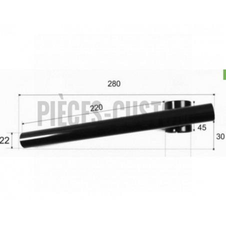 Guidon bracelet 22mm Noir coated 41mm