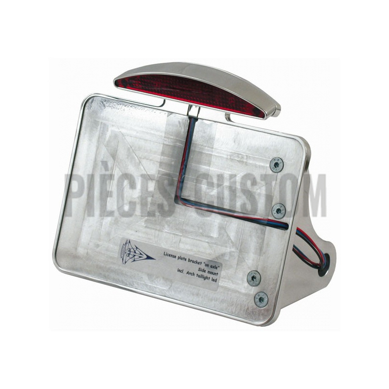 Support de plaque latérale + feu Arch Poli 200x200mm Softail de 2008 à 2017