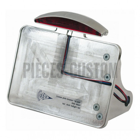 Support de plaque latérale + feu Arch Poli 200x200mm Softail de 2008 à 2017