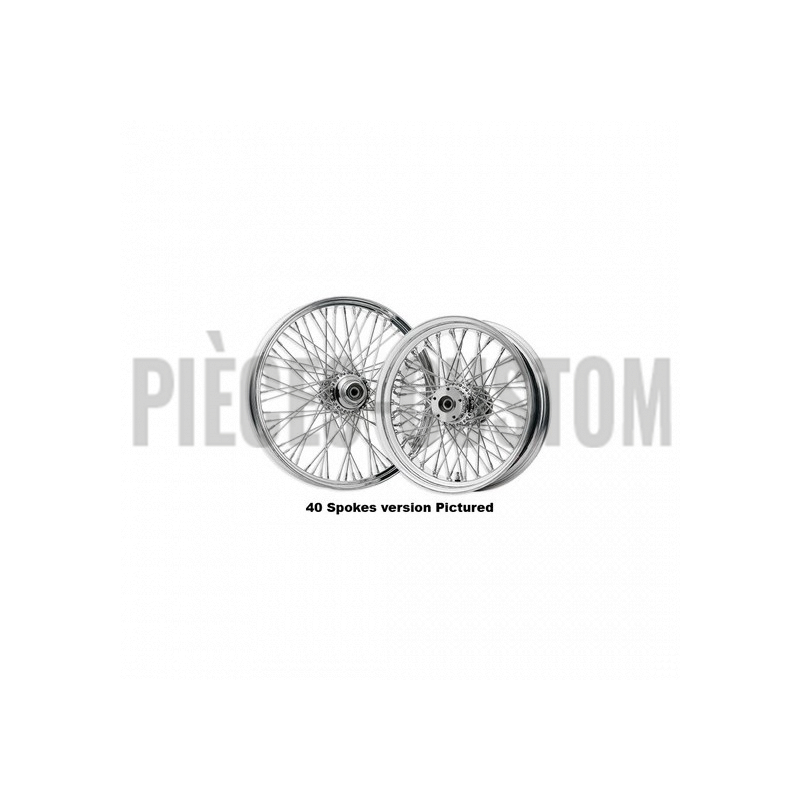 Roue avant 60 rayons chromée DNA 21 x 2.15 pour Sportster Dyna de 1984 à 1999
