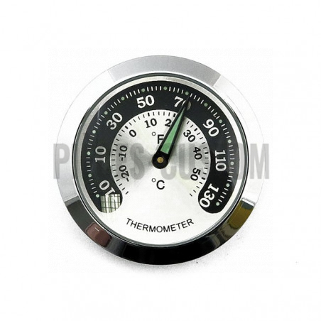 Thermomètre chromé fond blanc pour guidon 1" et 1 1/4"