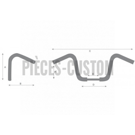 Guidon 32mm Fat Wishbone chromé 96 cm