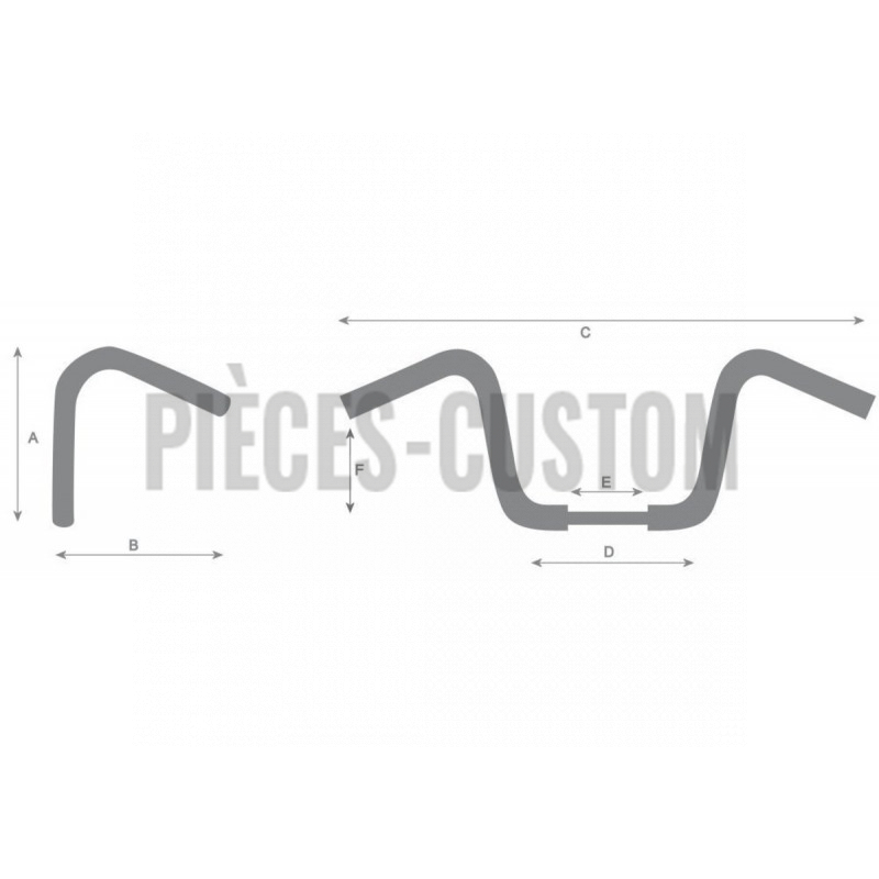 Guidon droit ajustable 32mm chromé largeur 95cm