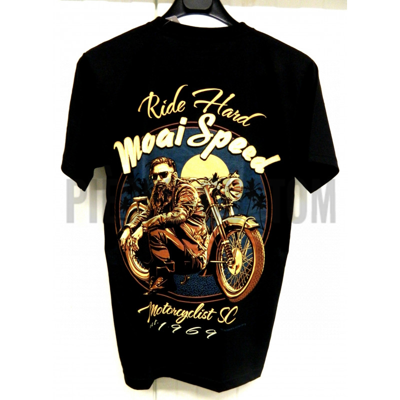 T-shirt Moai Speed Motorcyclist
