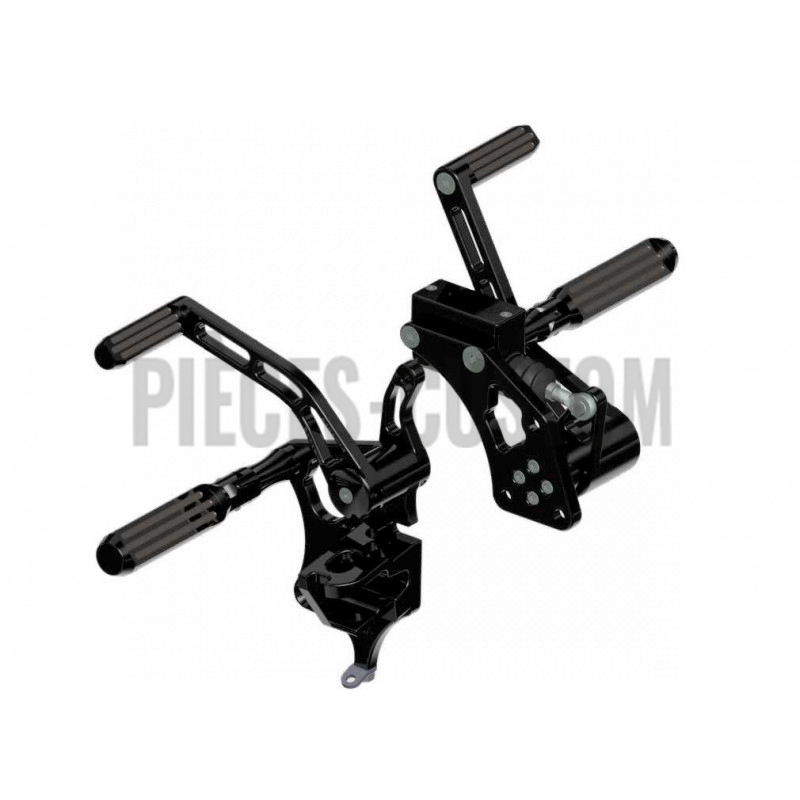 Commandes avancées Rick's noir +4" Grooved pour Softail 2018