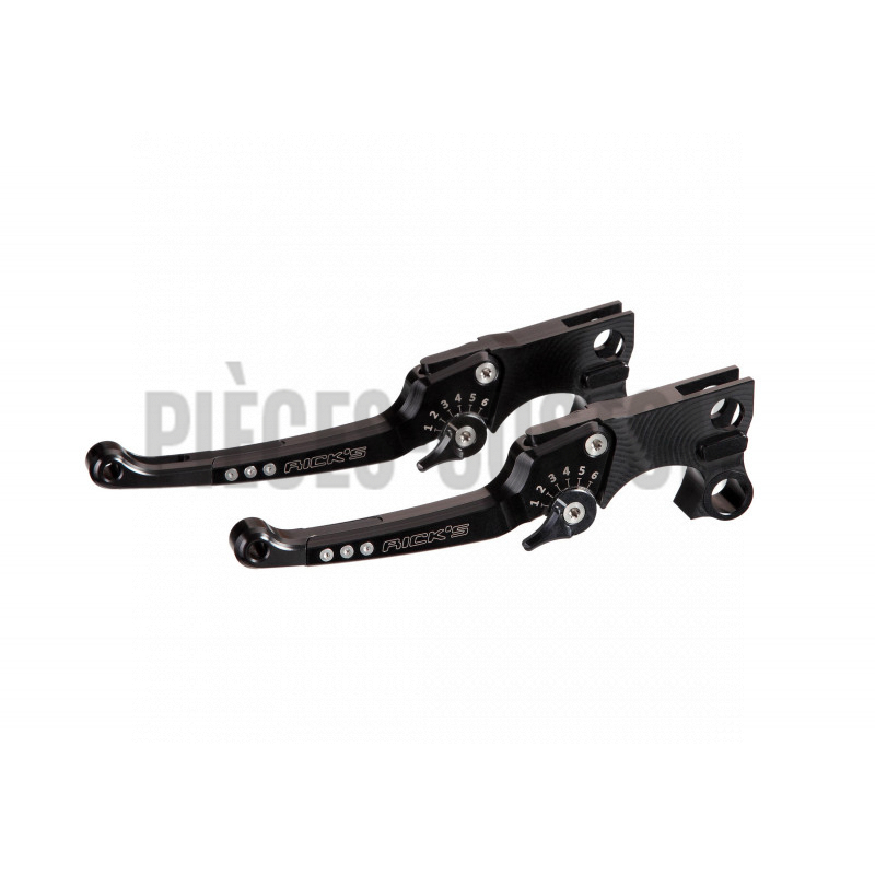 Set de leviers Noir ajustables Rick's Good Guys pour Softail de 2018