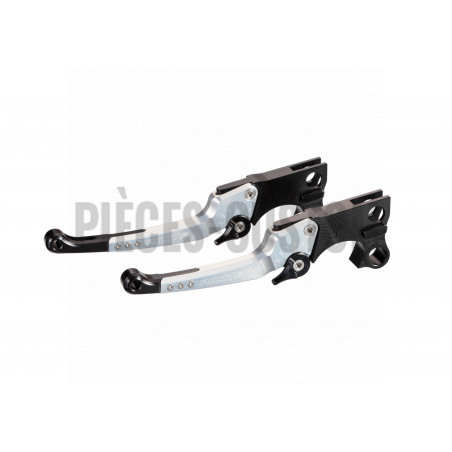 Set-de-leviers-Noir-Silver-ajustables-Rick's-Good-Guys-pour-Softail-de-2018