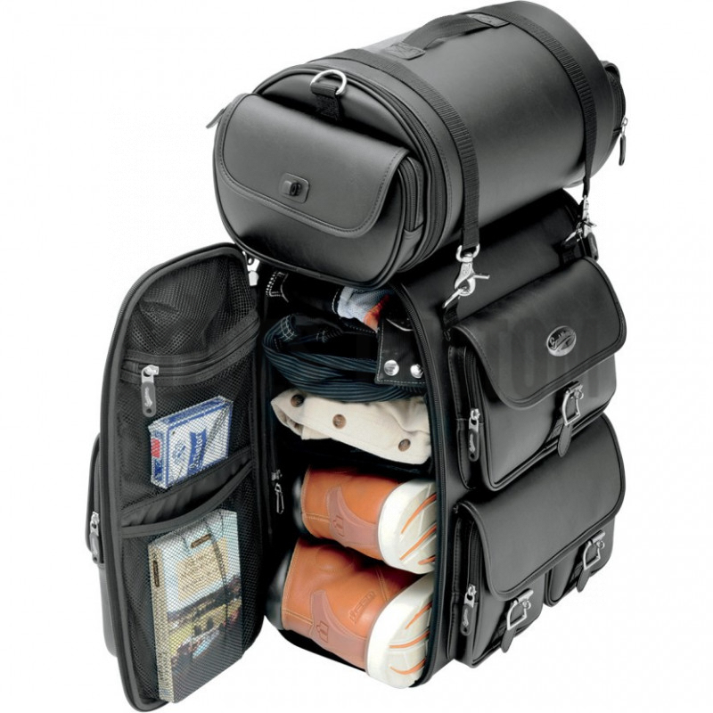 Sac de sissy Bar EX2200 Deluxe Saddlemen avec roll bag lisse