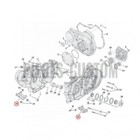 Plaques de fixations chromées de moteur avant pour Sportster 1984 à 2003