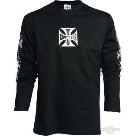 T-shirt manches longues West Coast Choppers Noir Original Cross