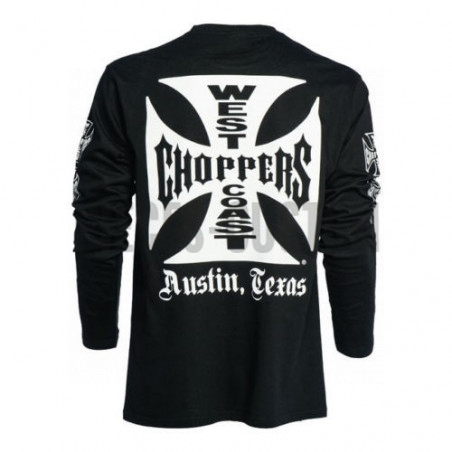 T-shirt manches longues West Coast Choppers Noir Original Cross