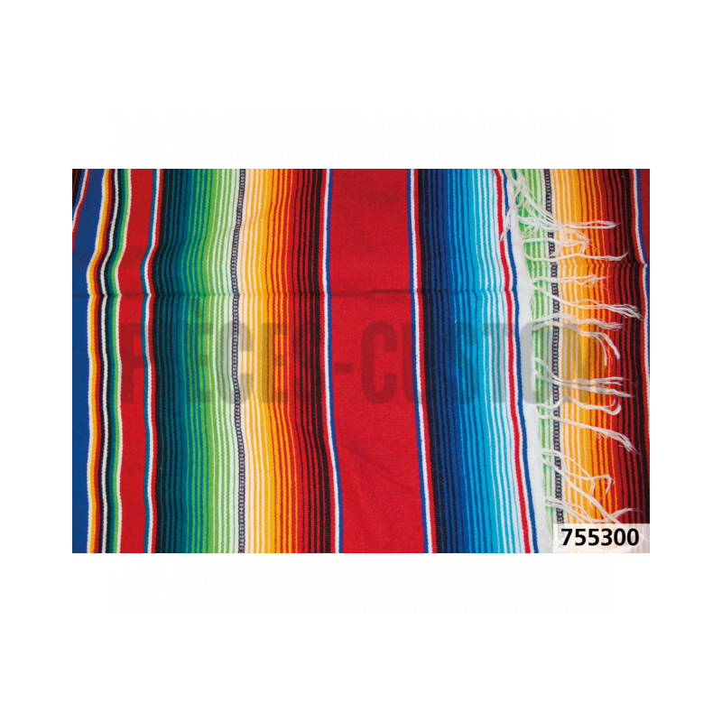 Couverture mexicaine Cozumel rouge poncho