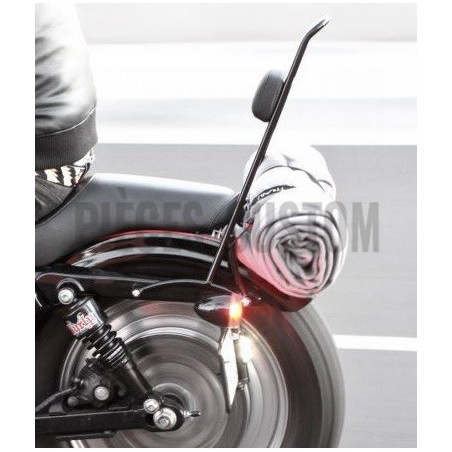 Sissy bar Burly 51cm Noir avec dosseret pour Dyna de 2006 à 2017
