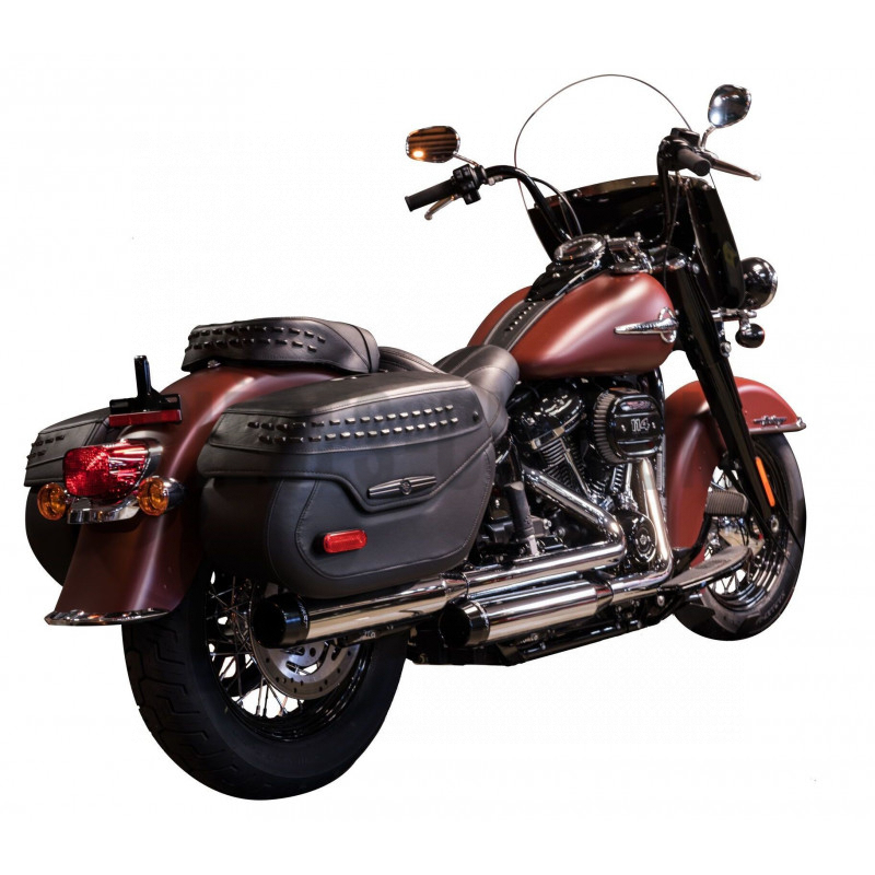 Silencieux-Rinehart-3.5"-Noir-embouts-Noir-Softail-FLSTC-FLSTN-de-2018-à-2021