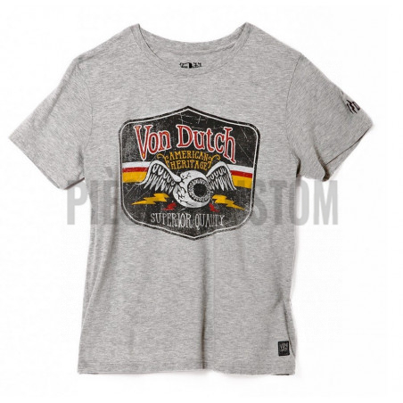 T-shirt Von Dutch Gas Gris chiné