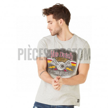 T-shirt Von Dutch Gas Gris chiné
