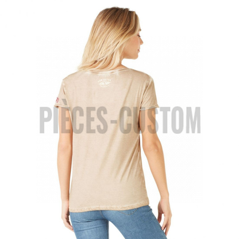 T-shirt femme Von Dutch HELL beige