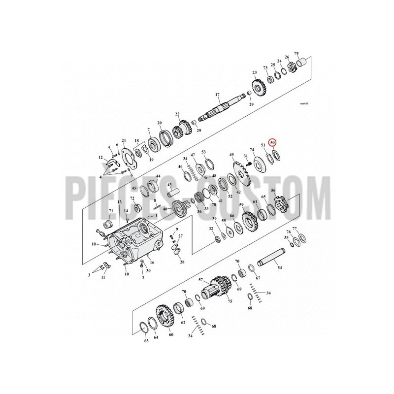 Ecrou de pignon de transmission pour Big Twin et Sportster de 1936 à 1992