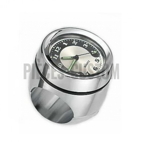 Montre chromée pour guidon de 32mm