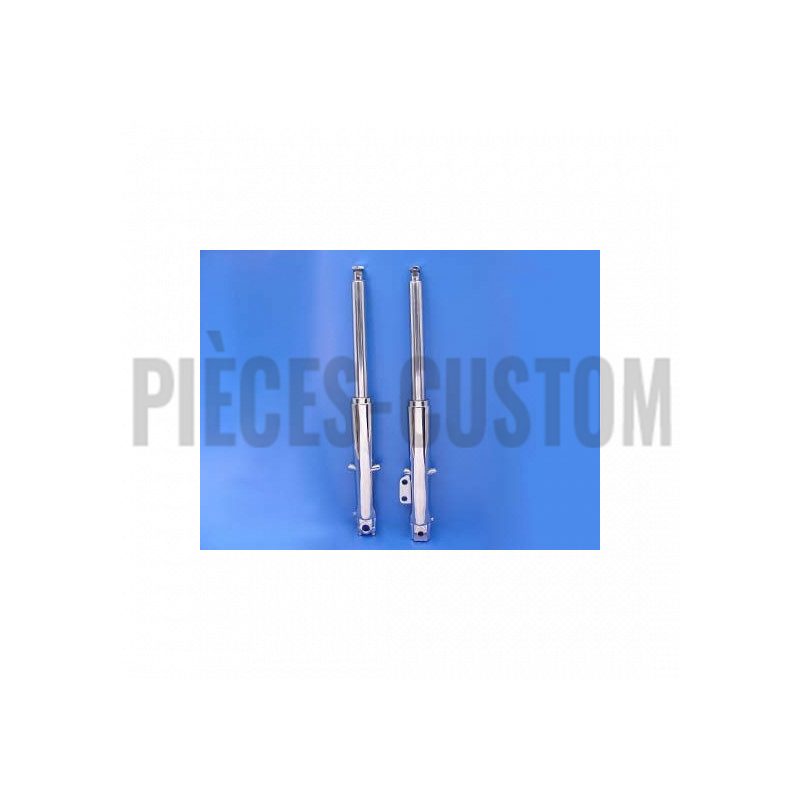 Tubes-de-fourche-41-MM-longueur-27-5/8"-chromé-pour-FLH-de-1973-à-1984