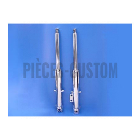 Tubes-de-fourche-41-MM-longueur-27-5/8"-chromé-pour-FLH-de-1973-à-1984