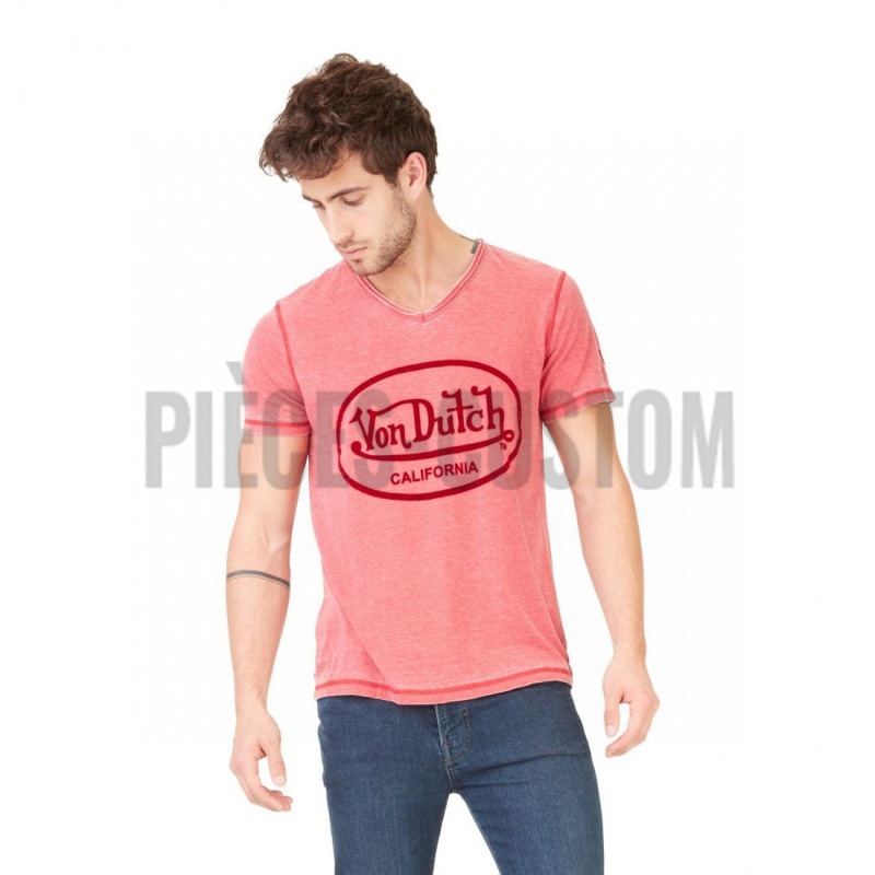 T-shirt Von Dutch Col V AERON Rouge