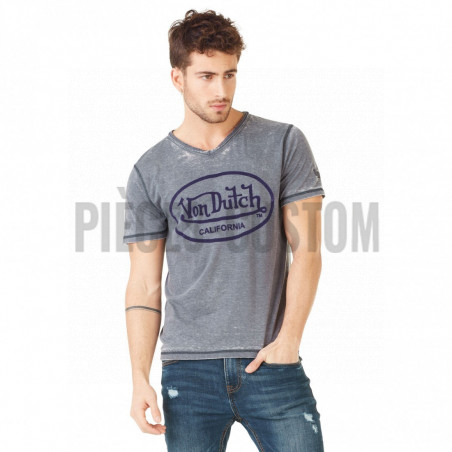 T-shirt Von Dutch Col V AERON Bleu marine