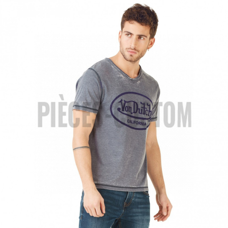 T-shirt Von Dutch Col V AERON Bleu marine