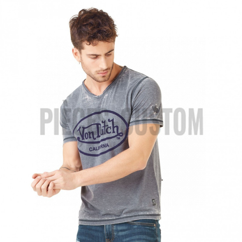T-shirt Von Dutch Col V AERON Bleu marine