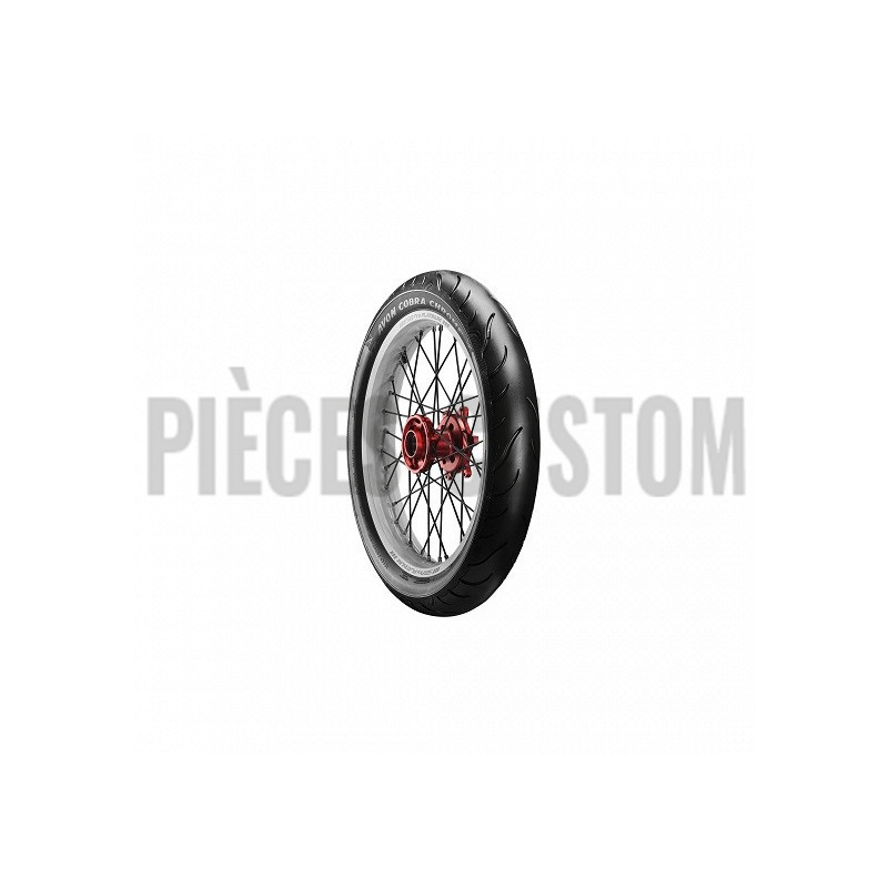 Pneu avant Avon Cobra chrome MT 90 B 16 74H à flanc blanc