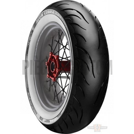 Pneu arrière Avon Cobra chrome MT 90 B 16 74H à flanc blanc