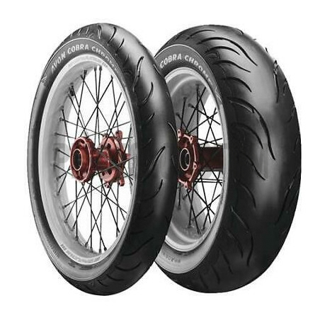 Pneu arrière Avon Cobra chrome MT 90 B 16 74H à flanc blanc