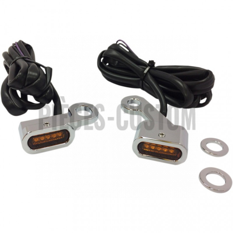 Clignotants-Led-Chrome-lentille-ambrée