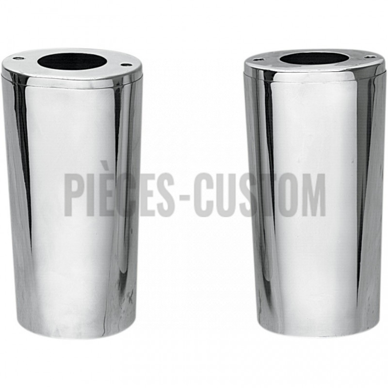 Caches-tubes-de-fourche-chromé-plus-4"-pour-Touring-et-Softail-FLST-de-1999-à-2017