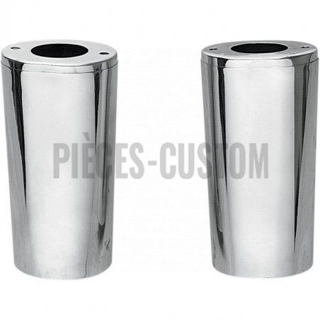 Caches-tubes-de-fourche-chromé-plus-4"-pour-Touring-et-Softail-FLST-de-1999-à-2017