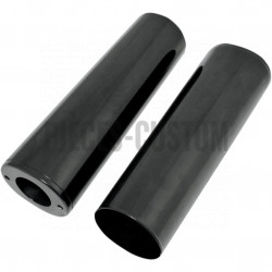 Caches-tubes-de-fourche-noir-brillant- plus-4"-pour-Touring-et-Softail-FLST-de-1999-à-2017