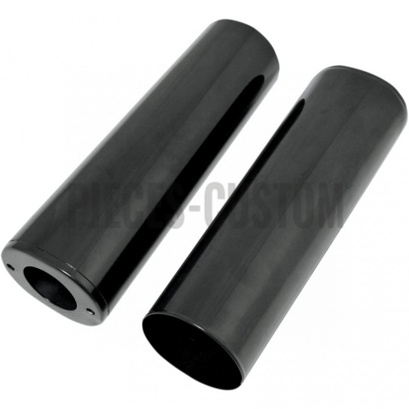 Caches-tubes-de-fourche-noir-brillant- plus-4"-pour-Touring-et-Softail-FLST-de-1999-à-2017