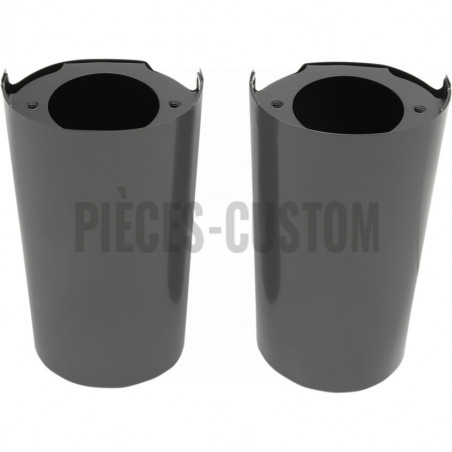 Caches-tubes-de-fourche-noir-brillant-pour-Touring-de-2014-à-2021