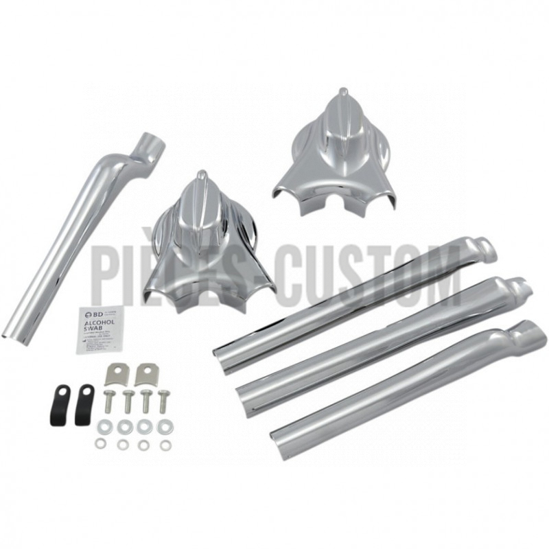 Kit de caches bras oscillant chrome Küryakyn pour Softail de 2008 à 2017
