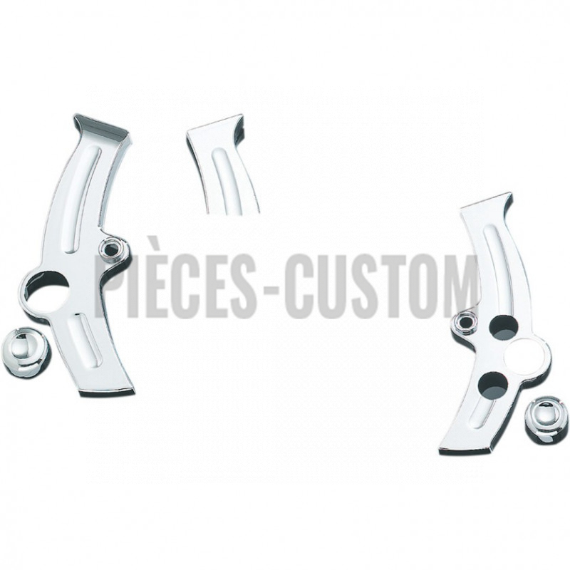 Caches Boomerang chromés pour cadre Softail FXST et FLST de 2000 à 2007