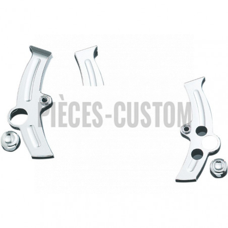 Caches Boomerang chromés pour cadre Softail FXST et FLST de 2000 à 2007
