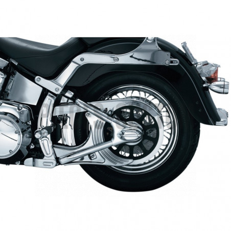 Caches Boomerang chromés pour cadre Softail FXST et FLST de 2000 à 2007