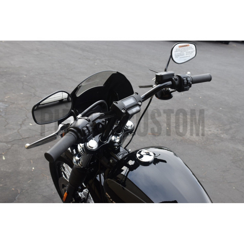 Risers 12" noir avec trous pour passage des câbles pour Softail Street Bob de 2018 à 2020