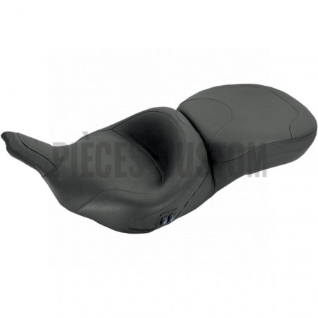Selle-chauffante-Bi-place-Mustang-lisse-pour-Touring-FLHT-et-FLTR-de-1999-à-2007